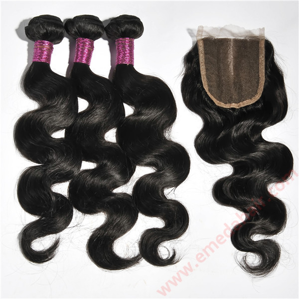 Body Wave human hair Lace closure hair bundles with closure YL096